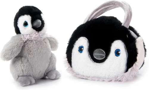 The Petting Zoo Juego de peluche y bolso de peluche de pollo de pingüino, regalos para niños, juguete de animal de vida marina, juguete de peluche