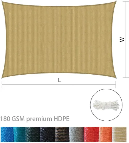 Miniatura 4 de Houssity - Toldo para toldo de 19 x 35 pies, color beige tostado, para patio, cubierta, cochera, entrada, piscina, pérgola