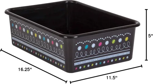 Miniatura 3 de Teacher Created Resources Chalkboard Brights - Contenedores de almacenamiento de plástico grandes, paquete de 6