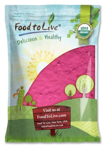 Miniatura 8 de Food to Live Jugo de fruta del dragón orgánico en polvo, 6 onzas, sin OMG, Pitaya roja en polvo, vegano, a granel. Contiene maltodextrina. Rico