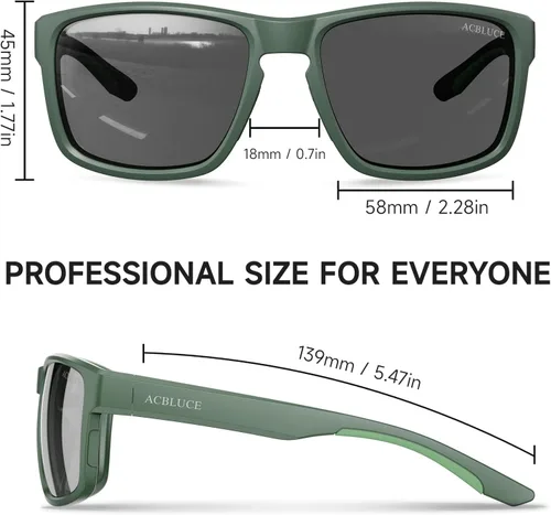 Miniatura 2 de Lentes de sol deportivos polarizados para hombres y mujeres, ideales para conducir, pescar, béisbol y correr, marco irrompible TR90 Lente verde