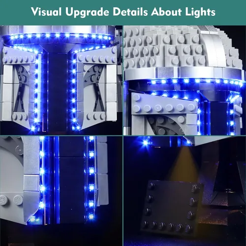 Miniatura 3 de VONADO Kit de luces LED compatible con el set de casco Lego Captain Rex 75349, iluminación DIY compatible con el casco Lego 75349 (sin modelo)