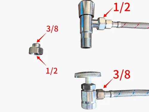 Miniatura 2 de Klabb Línea de suministro de grifo trenzado de acero inoxidable de 32 pulgadas, entrada de compresión de 3/8 pulgadas con adaptador de 1/2 pulgada