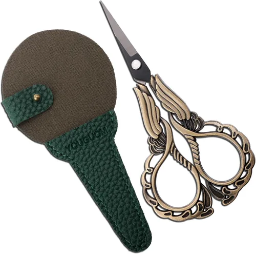 Miniatura 12 de YOUGUOM Tijeras pequeñas para bordar, tijeras de costura para manualidades, tijeras de punta afilada para costura, roscado, manualidades