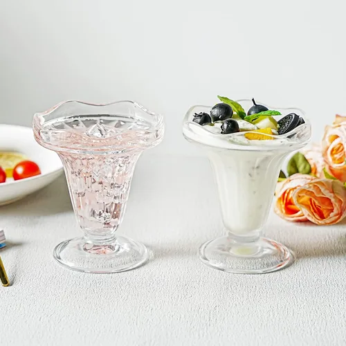 Miniatura 2 de kanpura Juego de 2 cuencos de helado Art Deco de 5 onzas, fondo más grueso, apto para congelador, apto para lavavajillas, elegante diseño