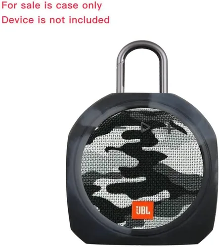Miniatura 2 de Hermitshell Estuche de transporte de silicona de repuesto para altavoz Bluetooth inalámbrico JBL Clip 3 portátil e impermeable (negro camuflaje)