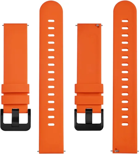 Miniatura 30 de BISONSTRAP Correas de reloj de silicona, correas de reloj delgadas con liberación rápida, 0.787 in, negro con hebilla negra