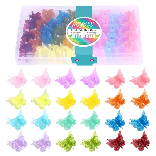 Miniatura 8 de Hoyols Pinzas de mariposa para adolescentes y adultos, accesorios de mariposas de los años 90 para mujeres, lindo clip de garra para el cabello