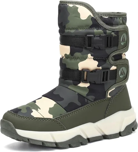 Mishansha - Botas para la nieve para niño y niña, botas impermeables para el invierno, antideslizantes y cálidas para el clima frío (para niños