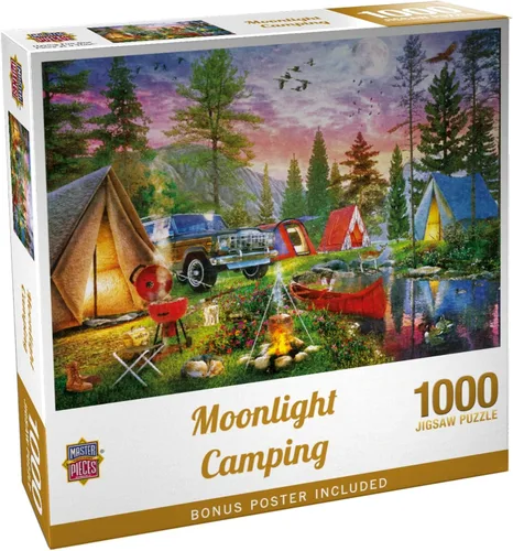 Miniatura 9 de MasterPieces Rompecabezas EZ Grip de 300 piezas – Moonlight Camping – 18 x 24 pulgadas