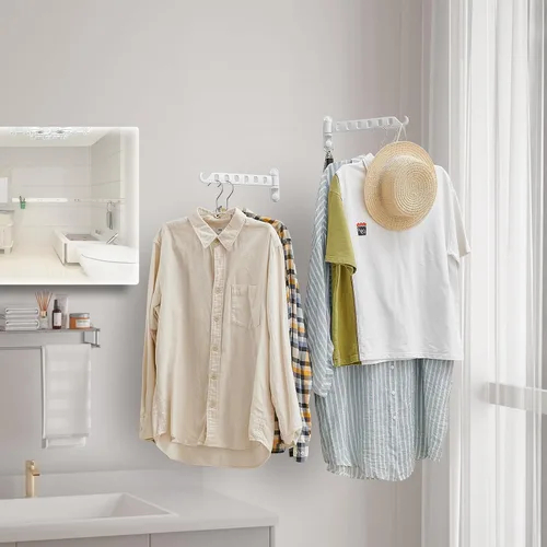 Miniatura 2 de JOOM Perchero de Ropa para Secar Montado en la Pared Perchero de Ropa Gris