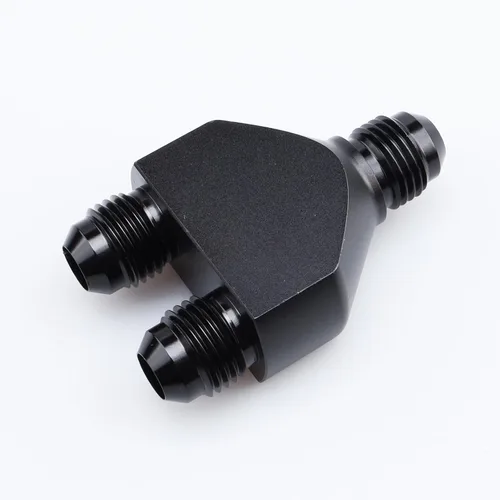 Miniatura 2 de AC PERFORMANCE -6 AN In to -6 AN Out Y Block Splitter Montaje de combustible Aluminio Negro