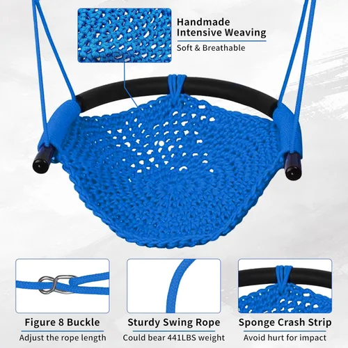 Miniatura 4 de Hi-Na Columpio para Niños para Conjunto de Columpios, Columpios de Cuerda Resistentes con Ganchos de Presión y Correas, Capacidad de 440 Libras