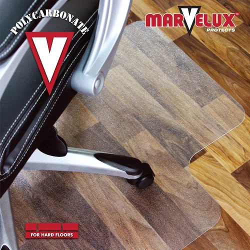 Miniatura 5 de Marvelux Alfombrilla de policarbonato resistente para silla de oficina para suelos de madera dura de 47 x 53 pulgadas Protector de piso duro