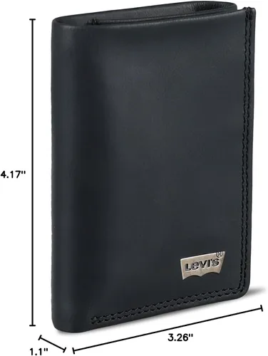 Miniatura 57 de Levi's Billetera triple para hombre, elegante y delgada, incluye ventana de identificación y tarjetero de crédito