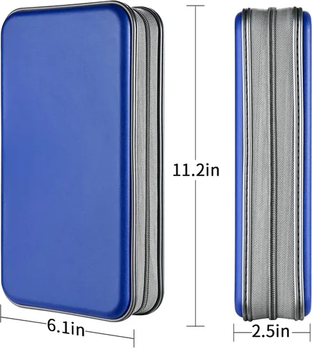 Miniatura 7 de LIOVODE Funda para DVD, estuche portátil para CD de capacidad para 96, organizador de cartera de DVD de plástico duro, organizador para coche CD
