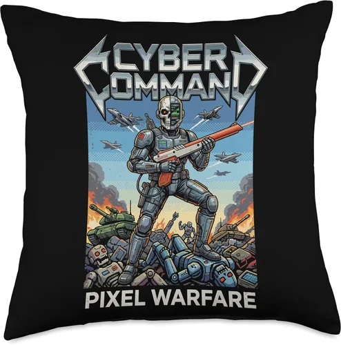 Miniatura 4 de Cyber Command 80s Retro Gamer Throw Pillow