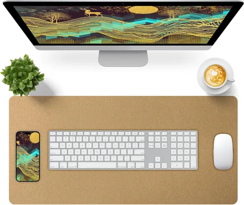 Miniatura 56 de Bloss Almohadilla de escritorio de cuero y reposamuñecas para teclado, alfombrilla grande para mouse + almohadilla para teclado + soporte de muñeca