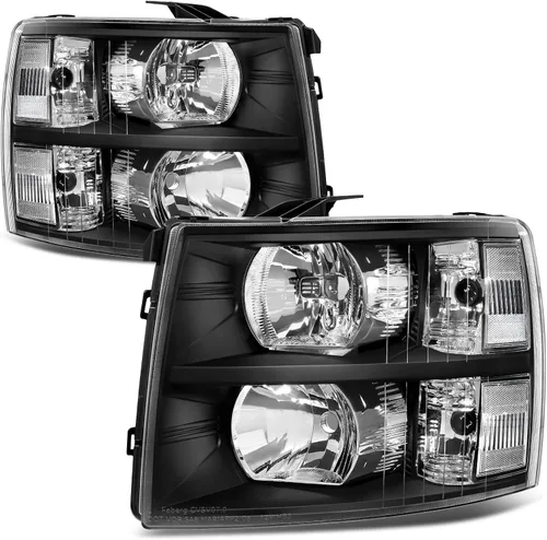 AUTOSAVER88 Conjunto de faros delanteros compatible con Chevy Silverado 1500 2007-2013/2007-2014 Silverado 2500HD 3500HD Modelos solamente Luz de