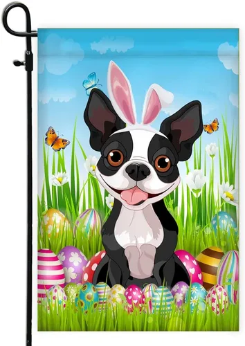 Miniatura 29 de Beagle Happy Easter Day Holiday Flag Funny Dog Wear Bunny Ears Headband Cute for Home Decor (12" x 18") USA Garden Flag Premium Decorative Yard