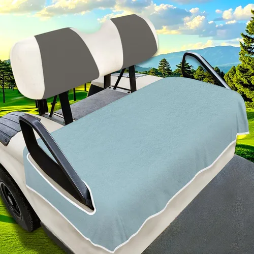 Miniatura 11 de YOKYHOM Fundas de asiento de carrito de golf para 2/4 plazas, manta de toalla de asiento de microfibra, mantiene los asientos frescos, limpios