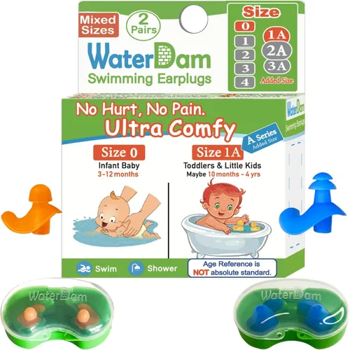 Miniatura 13 de WaterDam A-Series - Tapones de natación para los oídos, ultra cómodos, grandes, impermeables
