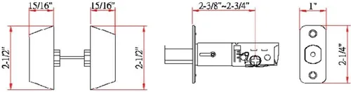 Miniatura 2 de Design House Cerradura de cilindro doble de sobrepuesto, cerradura de puerta delantera de latón pulido, se adapta a fondos de 2-3/4" y 2-3/8