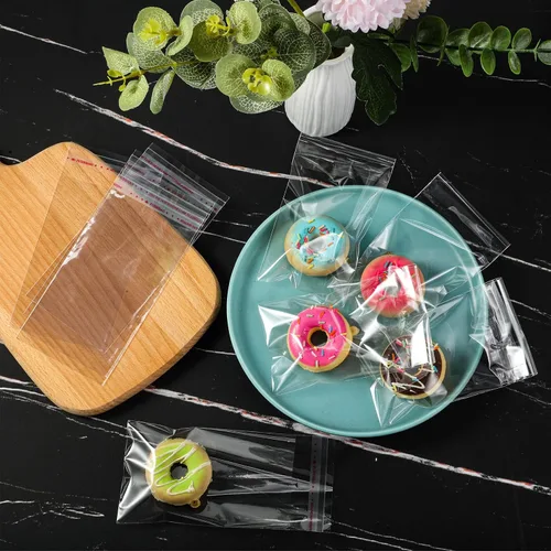Miniatura 5 de Geyoga 480 bolsas de celofán resellables transparentes autoadhesivas para galletas de celofán para embalaje de galletas, regalos, regalos