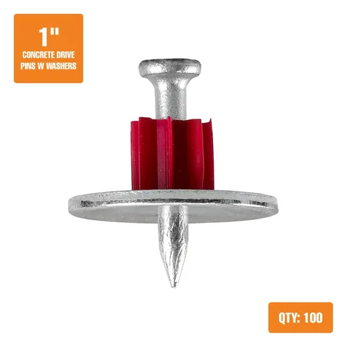 Miniatura 2 de Freeman Pasadores individuales de hormigón con arandelas 1 pulgada Acero galvanizado 100 unidades Interior y exterior Compatible