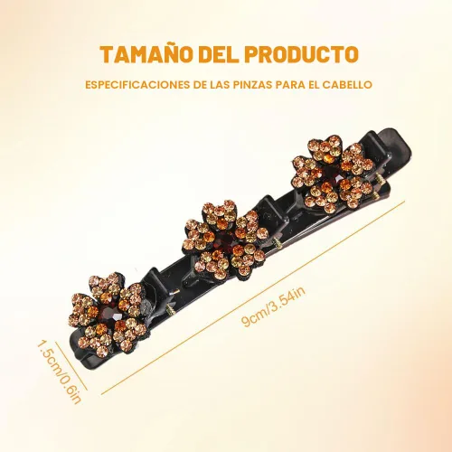 Miniatura 2 de Pinzas de pelo trenzadas para mujeres y niñas, 2025 nuevas pinzas de pelo con piedras de cristal brillantes, pinzas cortas de pico de pato