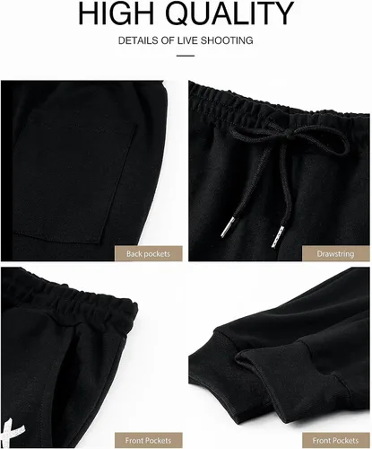 Miniatura 4 de JMIERR Pantalones deportivos cónicos para hombre, para gimnasio, correr, entrenamiento, atléticos, con cordón y bolsillos