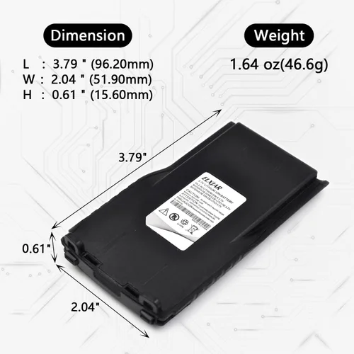 Miniatura 3 de Paquete de 5 baterías de iones de litio de 3.7 V 1000 mAh de repuesto para Walkie Talkie Retevis RT7