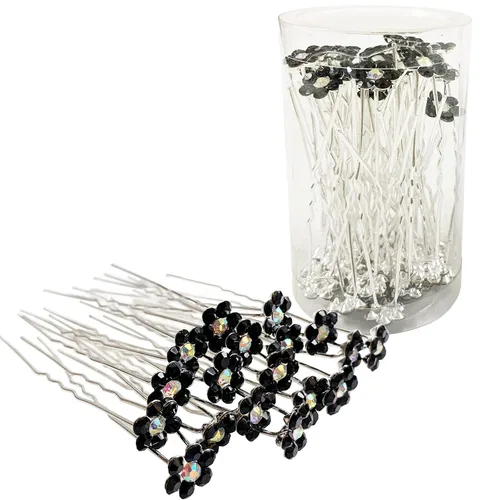 Miniatura 7 de 40 horquillas para el pelo con diamantes de imitación, 40 piezas en forma de U para fiestas, bodas, accesorios para el cabello para mujeres y niñas