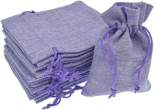 Miniatura 10 de 50 bolsas de arpillera blanca con cordón, bolsas pequeñas de lino de 2.7 x 3.5 pulgadas, bolsas de regalo para joyas, bolsas de dulces para Navidad