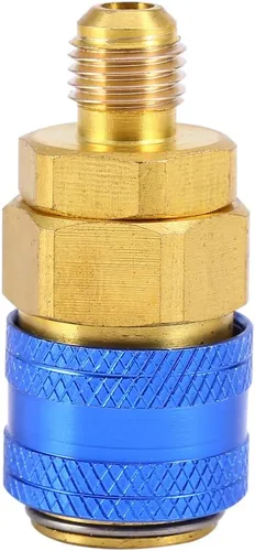 Miniatura 9 de Fydun Acoplador rápido de lado bajo R134a Herramienta de reparación de aire acondicionado del coche Conector de acoplador rápido Adaptador de latón