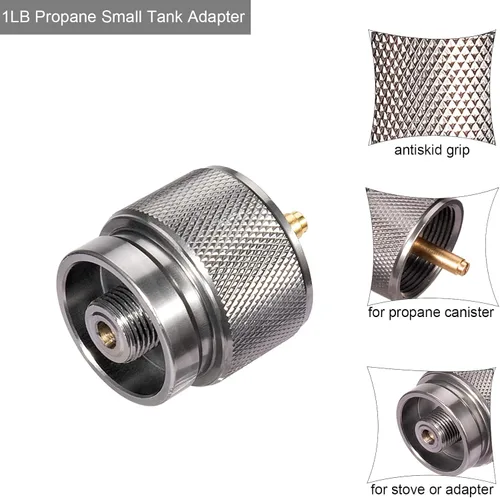 Miniatura 3 de Adaptador de estufa de camping 1 Lb Entrada de tanque pequeño de propano EN417 Cilindro de salida de válvula lindal LPG Adaptador