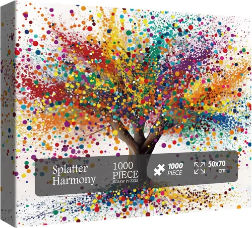 Miniatura 2 de Colorido árbol de la vida rompecabezas para adultos de 1000 piezas, rompecabezas de árbol degradado arco iris, rompecabezas de arte abstracto
