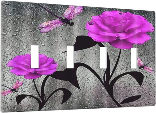 Miniatura 98 de Cubierta de interruptor de luz de palanca individual decorativa de 1 cuadrilla, placa frontal eléctrica para baño, cocina, decoración del hogar