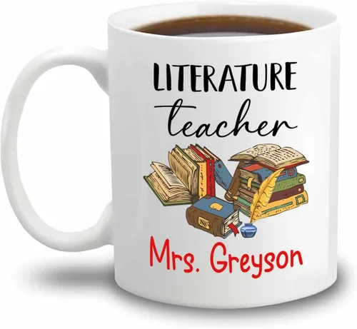 Miniatura 12 de Taza de café personalizada para profesor de arte, taza de café de cerámica para profesores de arte, regalos para graduación, taza de té blanca