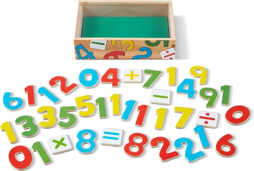 Miniatura 4 de Melissa & Doug 37 imanes de números de madera en una caja
