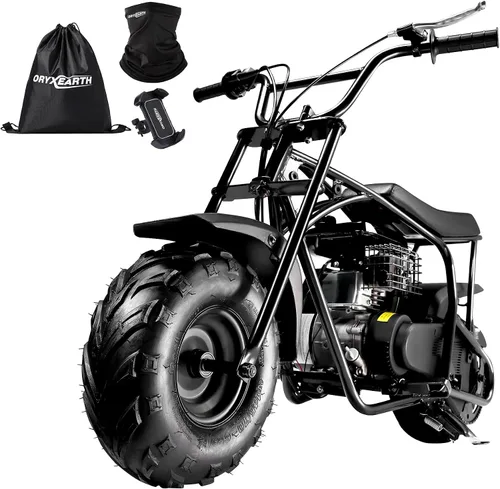 Oryxearth Mini bicicleta para niños, 105 CC de 4 tiempos para niños, a gasolina, con bolsillo todoterreno con aprobación de la EPA, soporta peso de