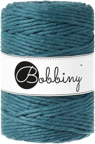 Miniatura 28 de Bobbiny Cordón de macramé XXL de 0.197 in de una sola capa (aguamarina), 108 yardas/330 pies (100% algodón reciclado)