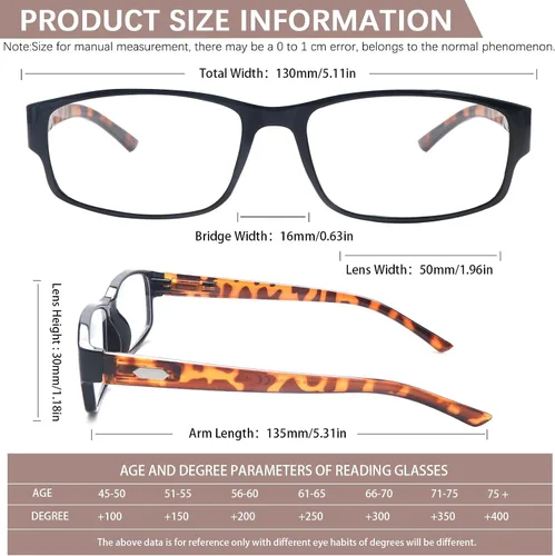 Miniatura 3 de Paquete de 6 lentes de lectura con bloqueo de luz azul, lectores de bisagra de resorte para mujeres y hombres, anteojos anti UV con 6 fundas de cuero
