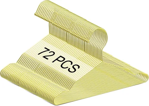 Miniatura 8 de Jetec 36 perchas doradas de 12 pulgadas para niños, perchas de metal fuerte para el armario de los niños, para ahorrar espacio, colgar abrigos
