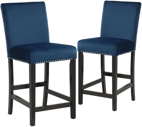 Miniatura 7 de New Classic Furniture Celeste - Juego de encimera redonda de mármol sintético de 5 piezas con 1 mesa y 4 sillas, 42 pulgadas, color azul