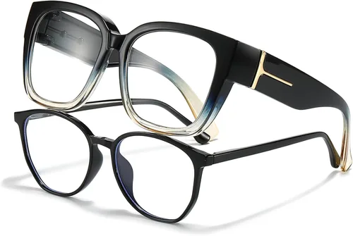 Miniatura 9 de LVIOE Lentes con filtro de luz azul para mujeres y hombres, anteojos de bloqueo de luz azul de gran tamaño para llevar sobre anteojos LB7511