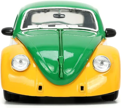 Miniatura 3 de Jada Teenage Mutant Ninja Turtles 1:24 1959 Volkswagen Drag Beetle - Coche fundido a presión y figura de Miguel Ángel de 2.75 pulgadas, juguetes