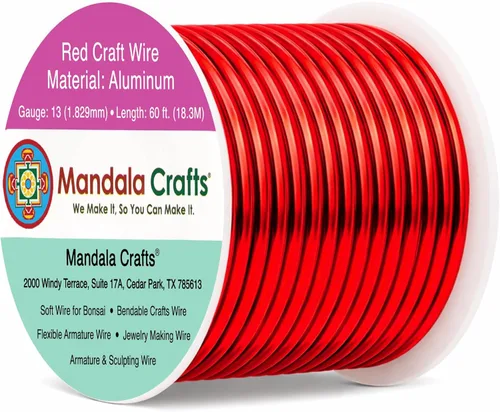 Miniatura 285 de Mandala Crafts - Alambre de aluminio anodizado de 8 calibre para hacer joyas - 9.75 m de alambre flexible negro colorido - Flexible para bonsái