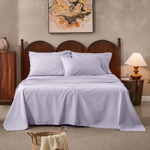 Miniatura 19 de Juego de sábanas de lino 100% tamaño King, juego de sábanas de lino transpirable y duradero de 4 piezas, ropa de cama suave para todas
