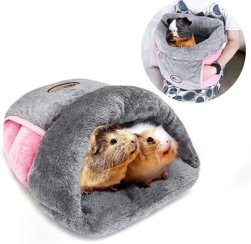 Miniatura 17 de YUEPET Cama de conejillo de indias, cueva de abrazo, forro polar cálido, ropa de cama acogedora para la casa, cojín para dormir, jaula nido